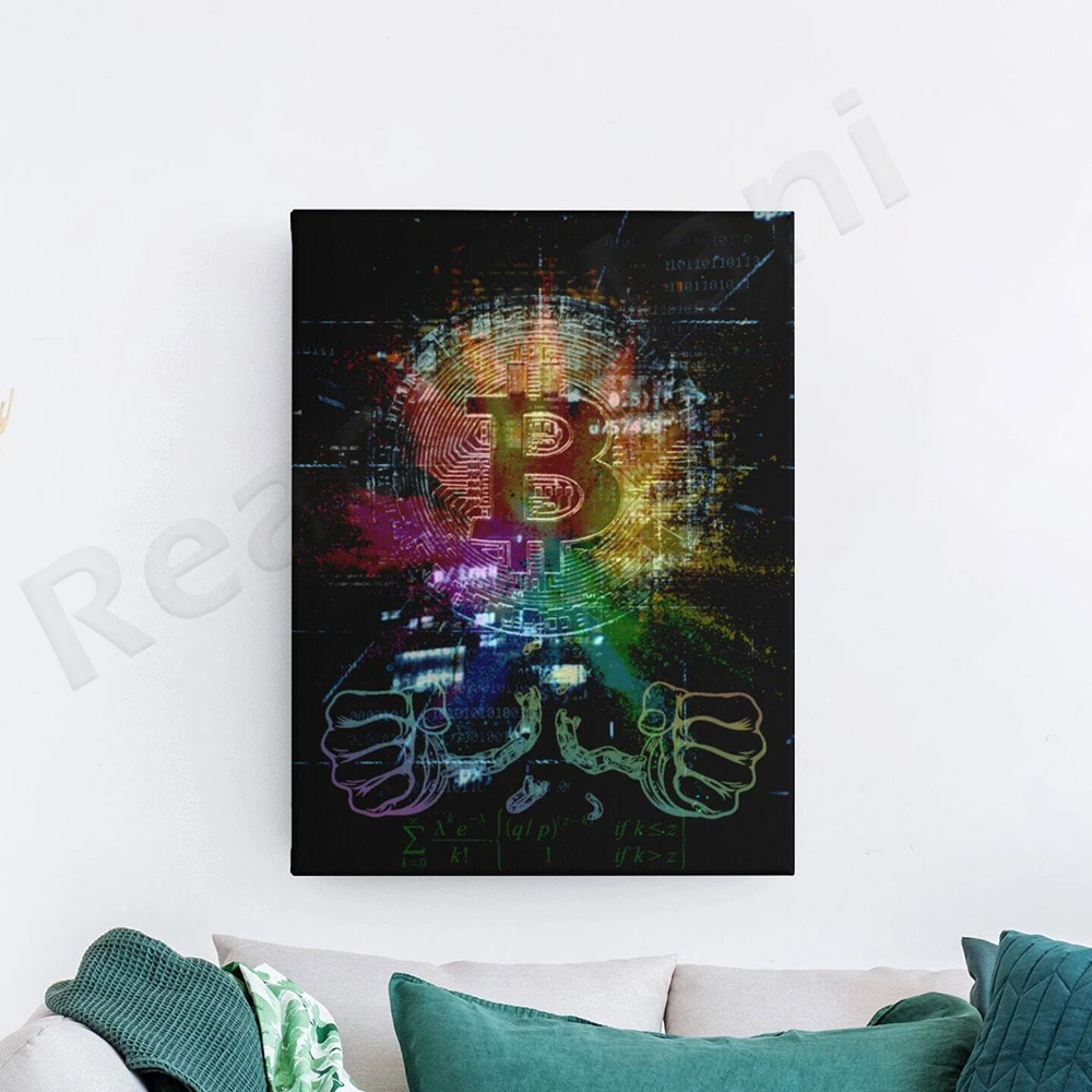 Bitcoin Canvas Print, Bitcoin Wall Art, Bitcoin Print