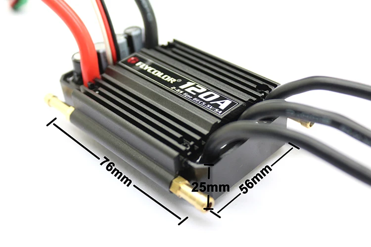 Flycolor ESC Geschwindigkeitsregler 150A 120A 90A 70A 50A Bürstenloser ESC mit 2-6S Lipo BEC 5,5V/5A für RC-Boote F21267/71F – Detail 6