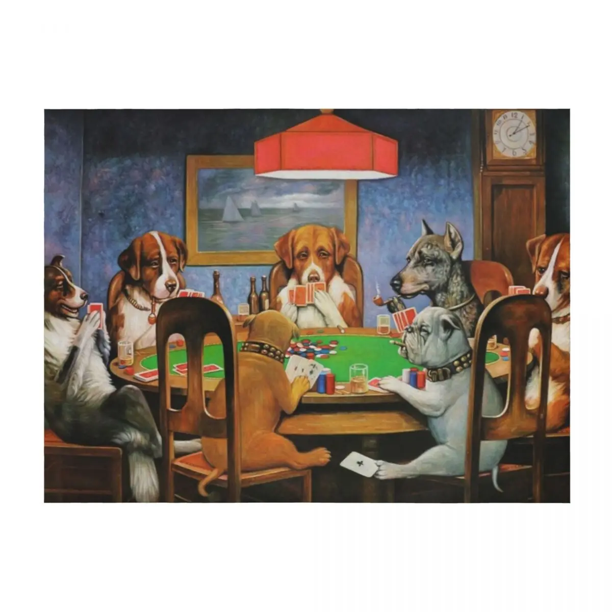 

A Friend in Need C.M.Coolidge - Dogs Playing Poker Throw Blanket bed plaid Nap for sofa Vintage Blankets