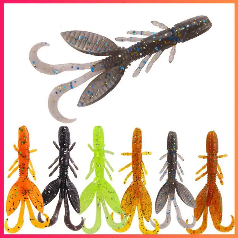 12PCS Fishing Lures 55MM 1.4g Soft Lure Fishing Lures Soft Silicone Baits Shrimp Gear Fake Bait Soft Insect Bait Fishing Tackle