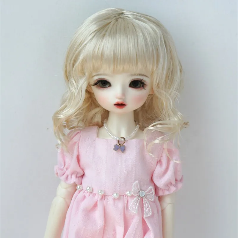 【JUSUNS】JD260 6-7inch 16-18CM 1/6 Doll Wigs For Girl Slight Lady Curls Synthetic Mohair BJD Wigs YOSD Doll Accessories