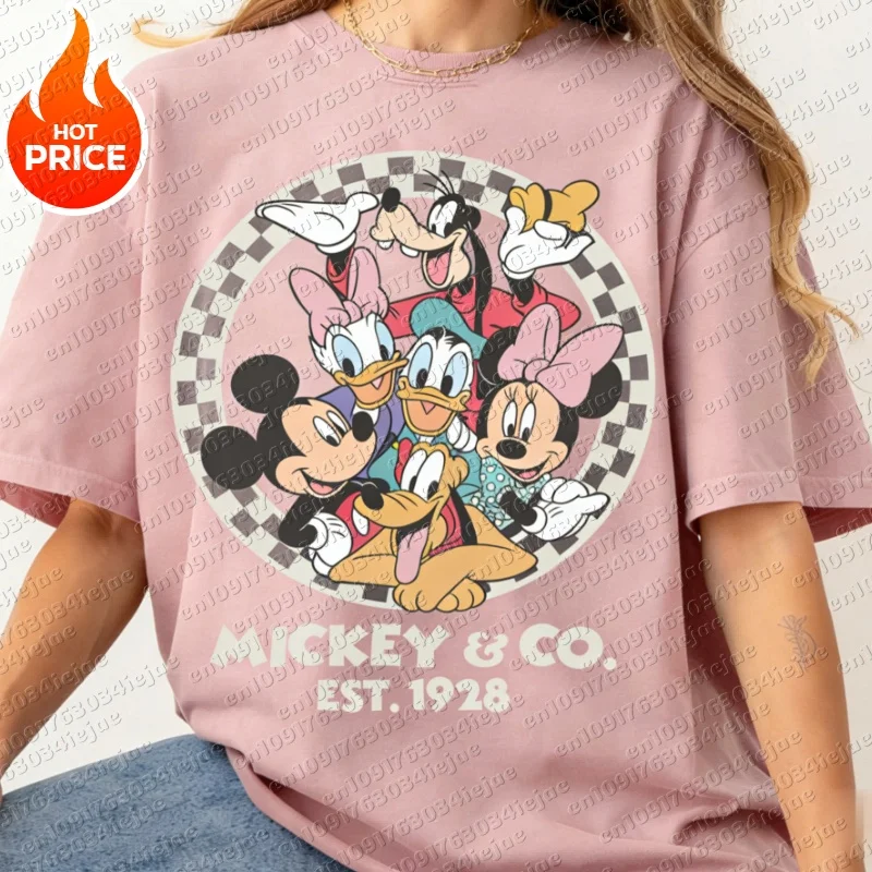 Mickey Mouse 2026 New Boy Girl Summer Cotton T-shirt Family Parent-child Wear Oversized Casual Men Women Short Sleeve T-shirt view 2
