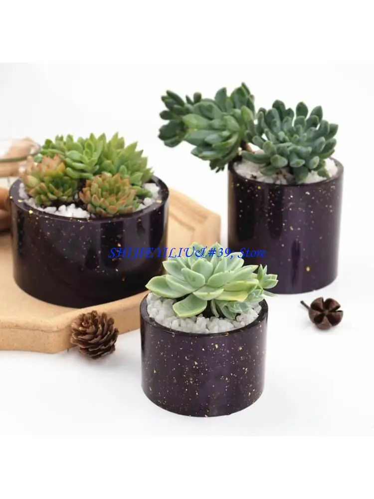 E21F Crystal Epoxy Mold DIY Crafts Soap Mold Handmade Home Decorations Casting Mold DIY Flower Pot Cup Silicone Mold
