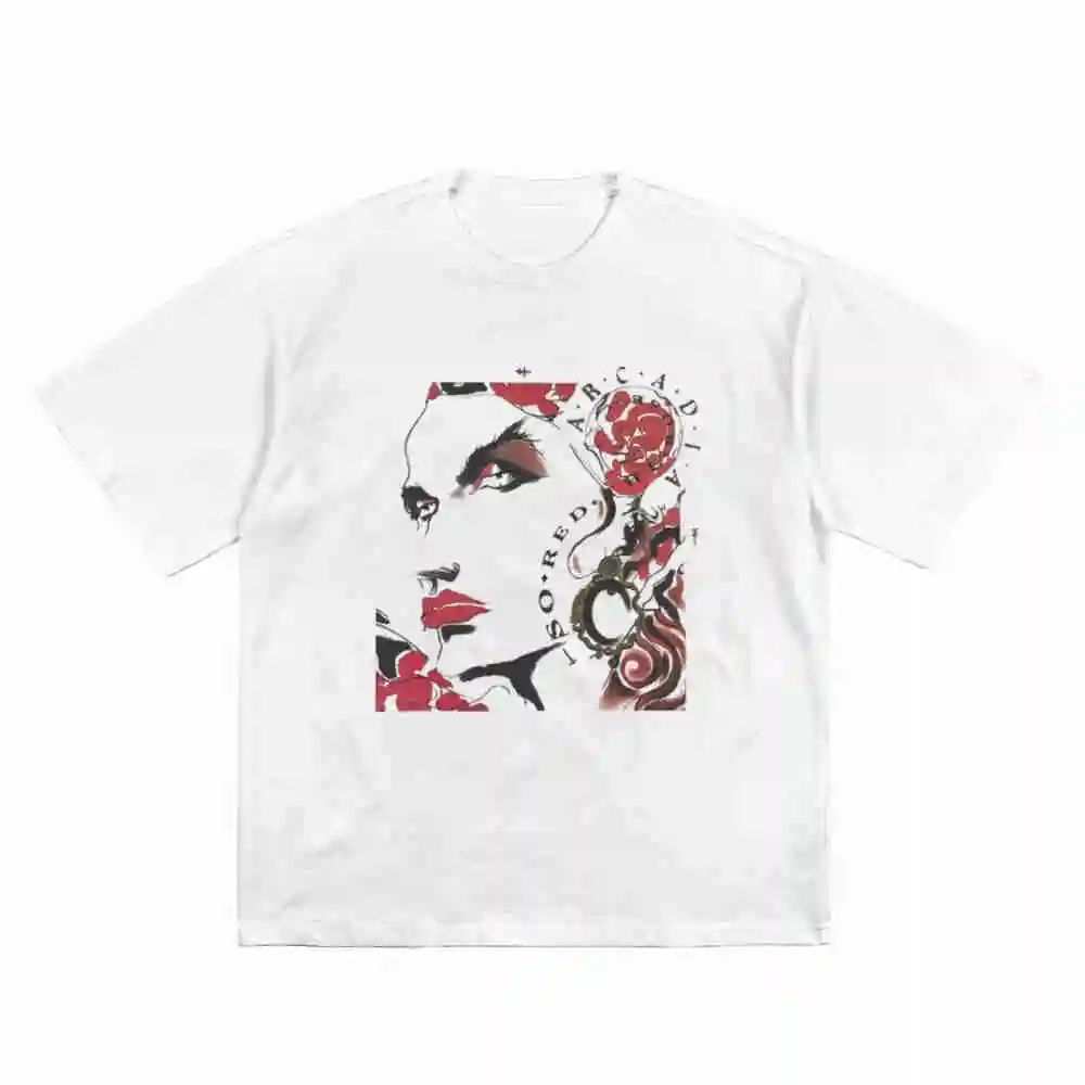 ARCADIA SO RED THE ROSE Short Sleeve Tee 100% Cotton T-Shirt
