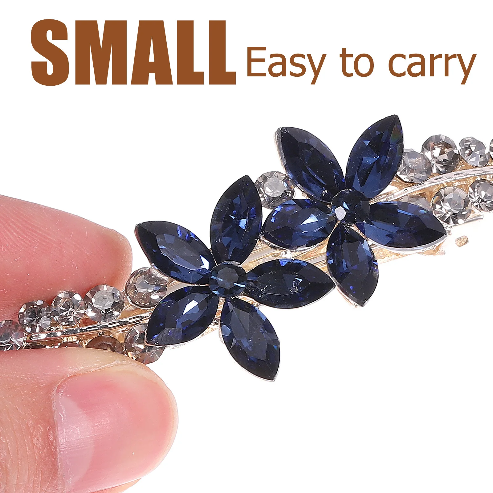 

Rhinestone Flower Clip Spring Hairpin For Women Lightweight Vintage Hair Accessories Styling Tool For Thin Thick Hair