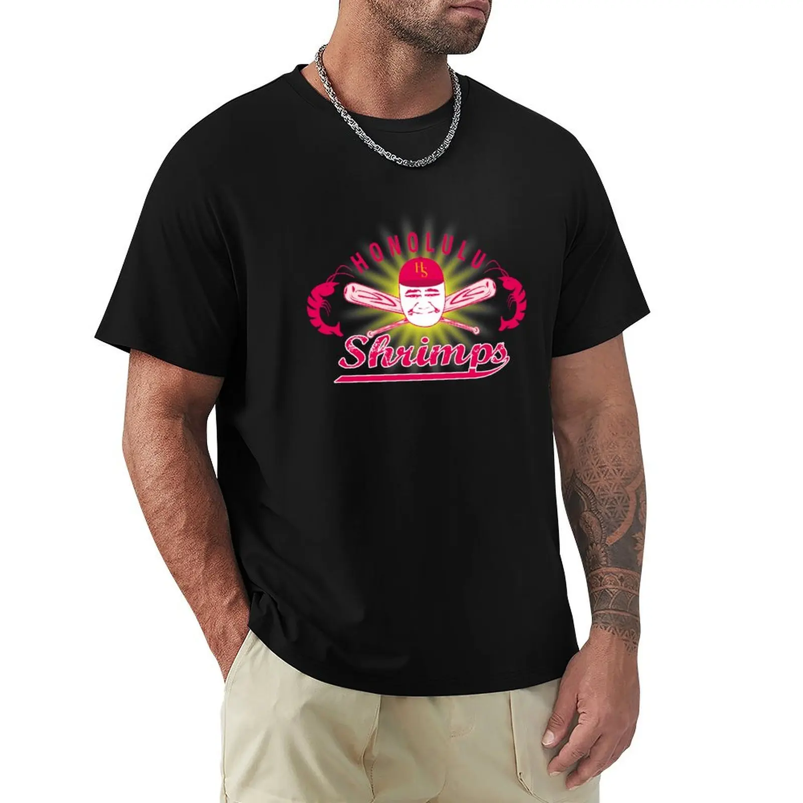 Honolulu Shrimps Baseball Team Logo T-Shirt animal prinfor boys boys whites tee shirts for men