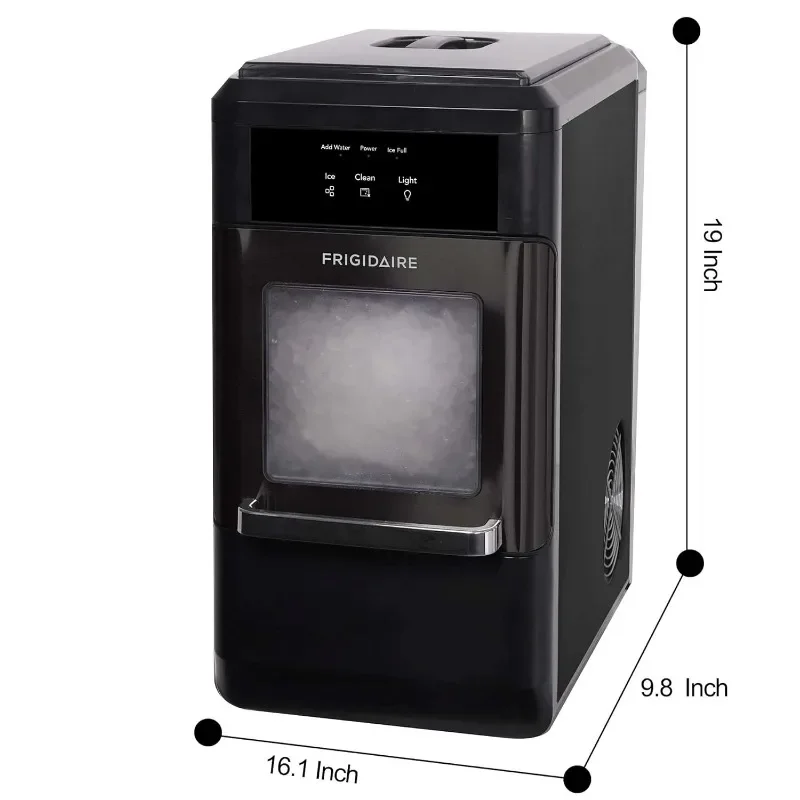 Mastigável Bancada Crunchy Nugget Ice Maker, Auto Auto Limpeza, inoxidável preto, EFIC237, 44lbs por Dia