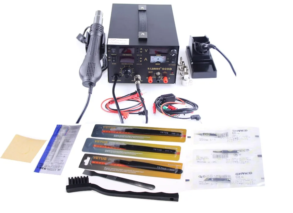 3 in1 soldering machine Saike 909D Heat Air Gun Solder Iron110V or 220V 700W soldering Iron