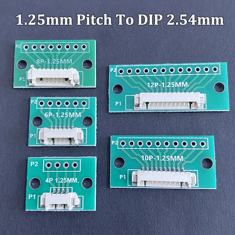 1.25mm Pitch Horizontal SMD Terminal Adapter 4P 6P 8P 10P 12P JST Adapter Board Converted To 2.54mm DIP Pin Head PCB Test Board