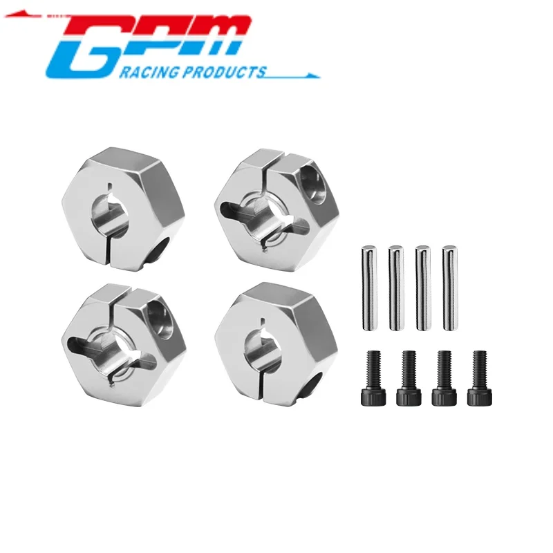 GPM TT010 ALLOY WHEEL HEX DRIVE ADAPTOR WITH PINS & SCREWS FOR TAMIYA TT01 TT02 XV01 TB-04 WT-01N AXIAL SCX WR EXO HPI SP2 1/10