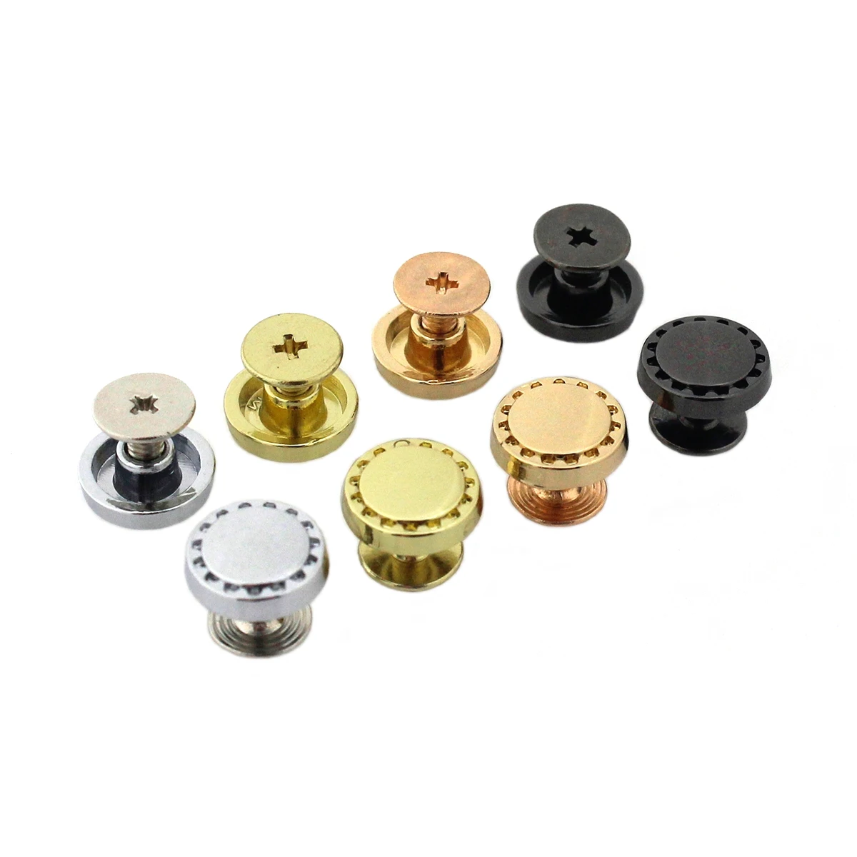 4pcs Metal New Style Round Shape Screw Back Rivets Studs Nail Stud for DIY Garment Leather Craft Belt Wallet Decoration Parts