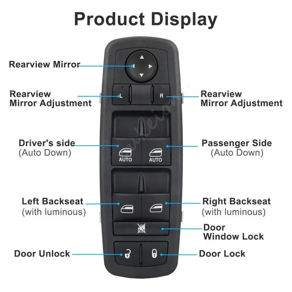 4602863AB 4602863AD ل دودج رام 1500 2500 3500 2009 2010 2011 2012 الجبهة اليسرى رافع الطاقة الكهربائية نافذة التبديل زر أجزاء