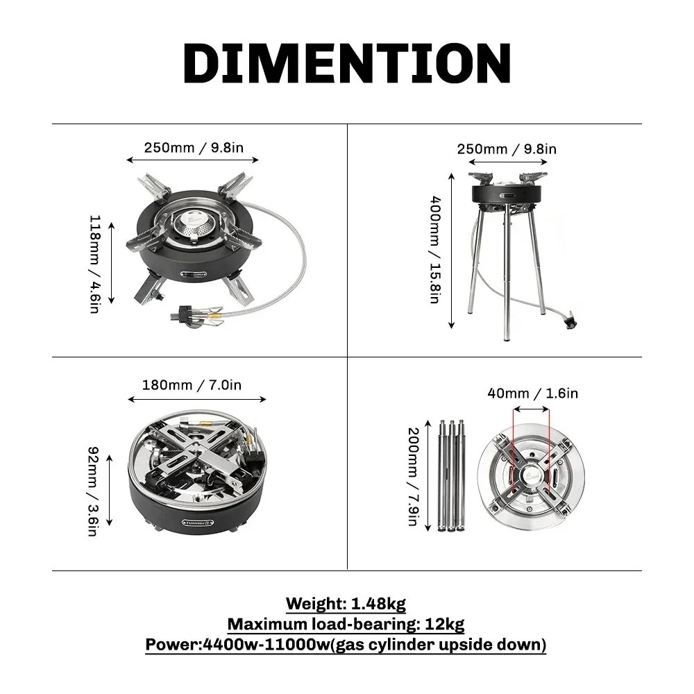 Fire Maple Saturn X 11000W High-Power Gas Stove Split Gas Burner Double-preheater Camping Gas Stove Outdoor Hiking