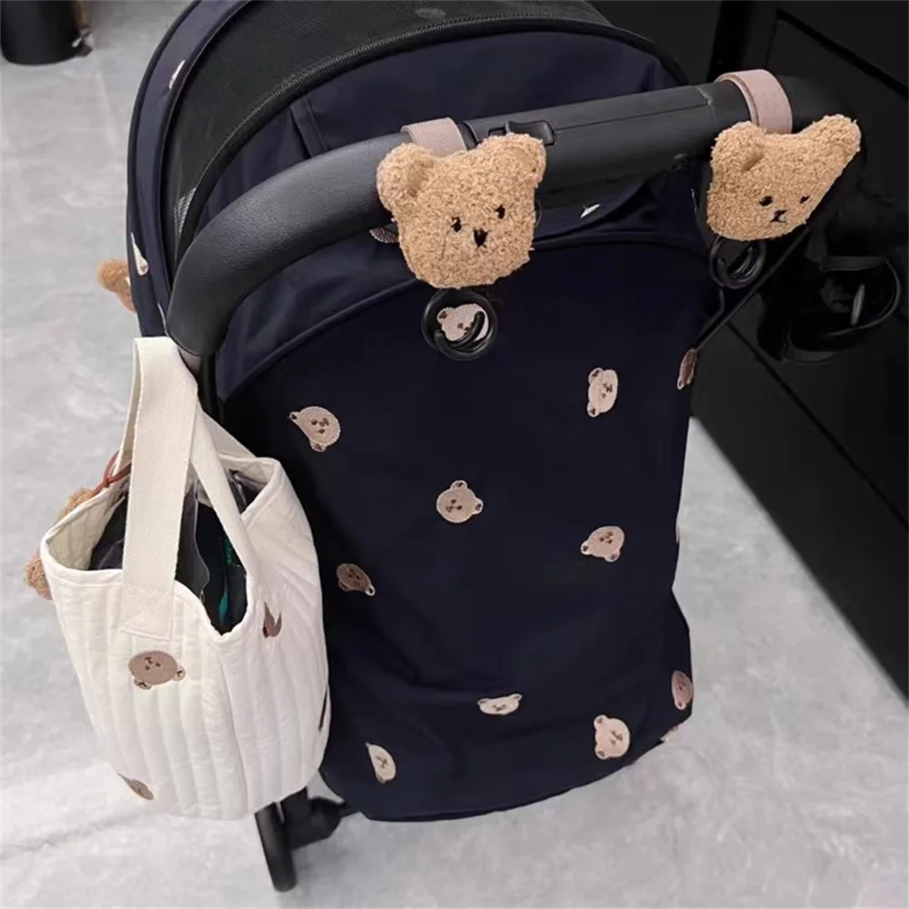 1pcs Flower Bear Baby Bag Stroller Hook Pram Rotate 360 Degree Rotatable Cart Organizer Pram Hook Crochet Stroller Accessories