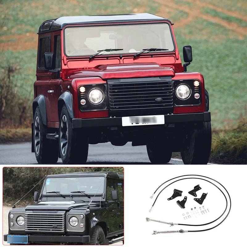 

For 2004-2019 Land Rover Defender aluminum car front fenders on both sides of the protective wire rope car exterior accessories