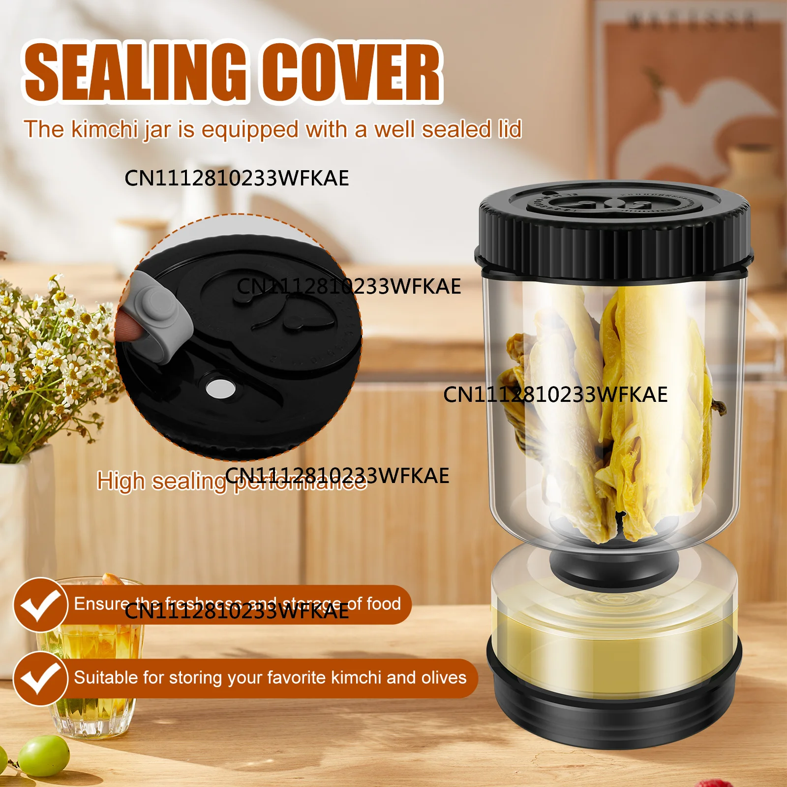 Dry-wet Separation Pickle Vegetable Jar Hourglass Type Pickled Juice-Separation Food Filter Storing Pickles Kitchen Accessories