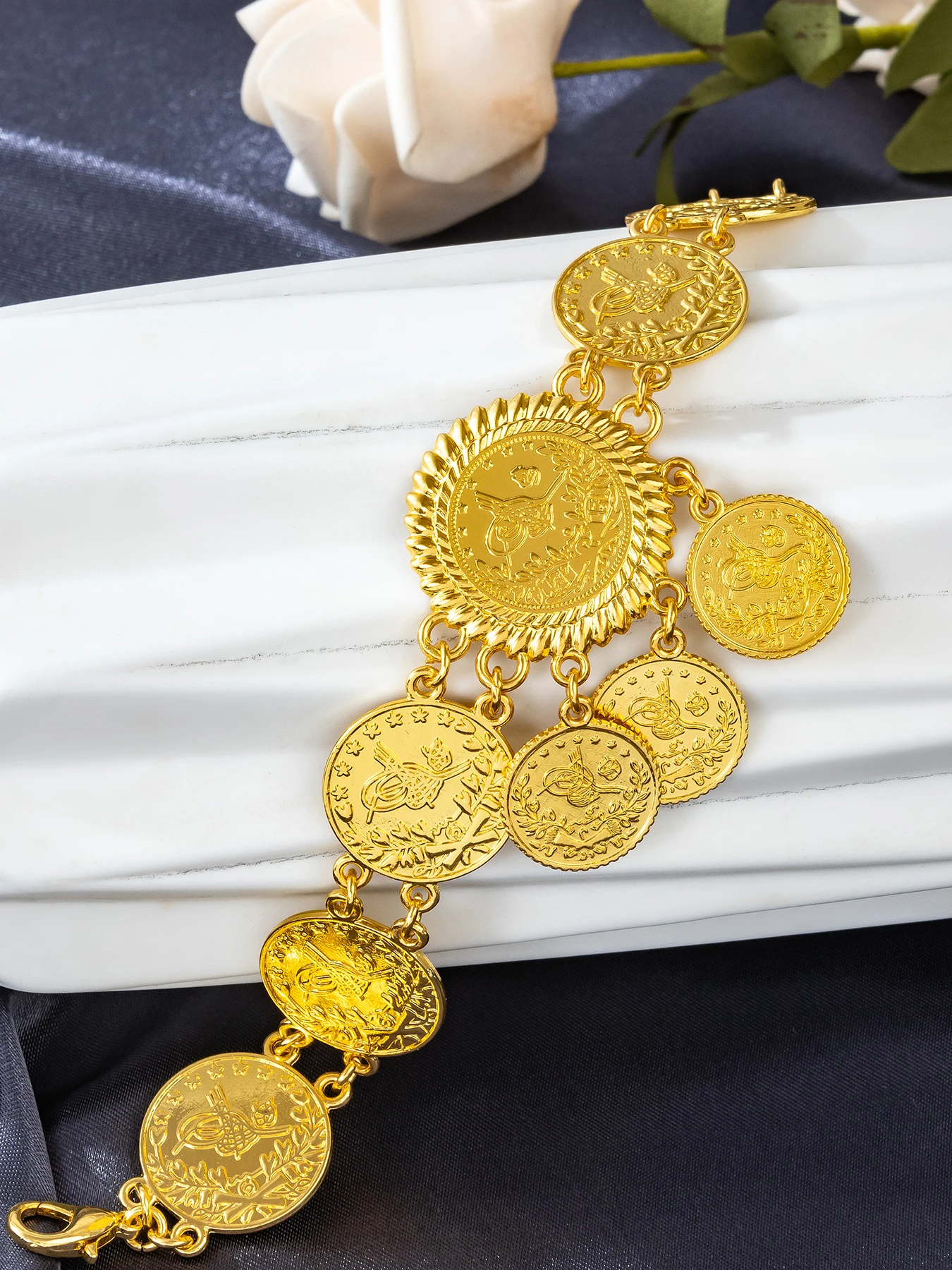 Fashionable Middle Eastern Gold Tassel Foot Chain Indian Bride Wedding Hand And Foot Jewelry Accessory