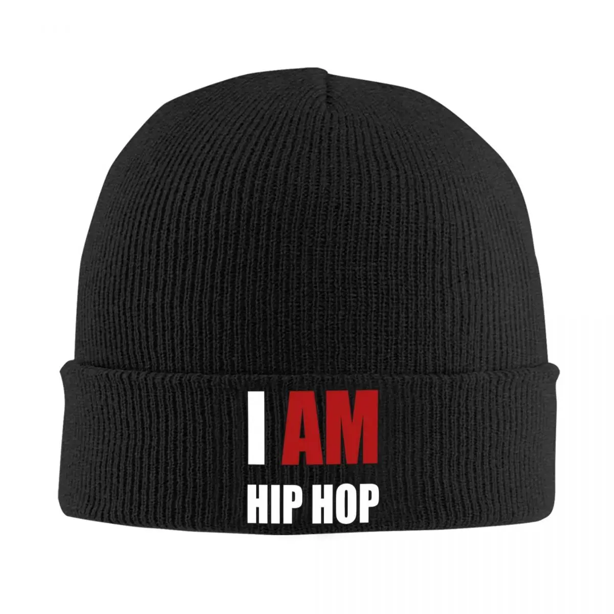 I AM REAL HIP-HOP Beanie Hats Casual Caps Men Women Unisex Kpop Knit Hat Spring Pattern Warm Soft Beanie Hat