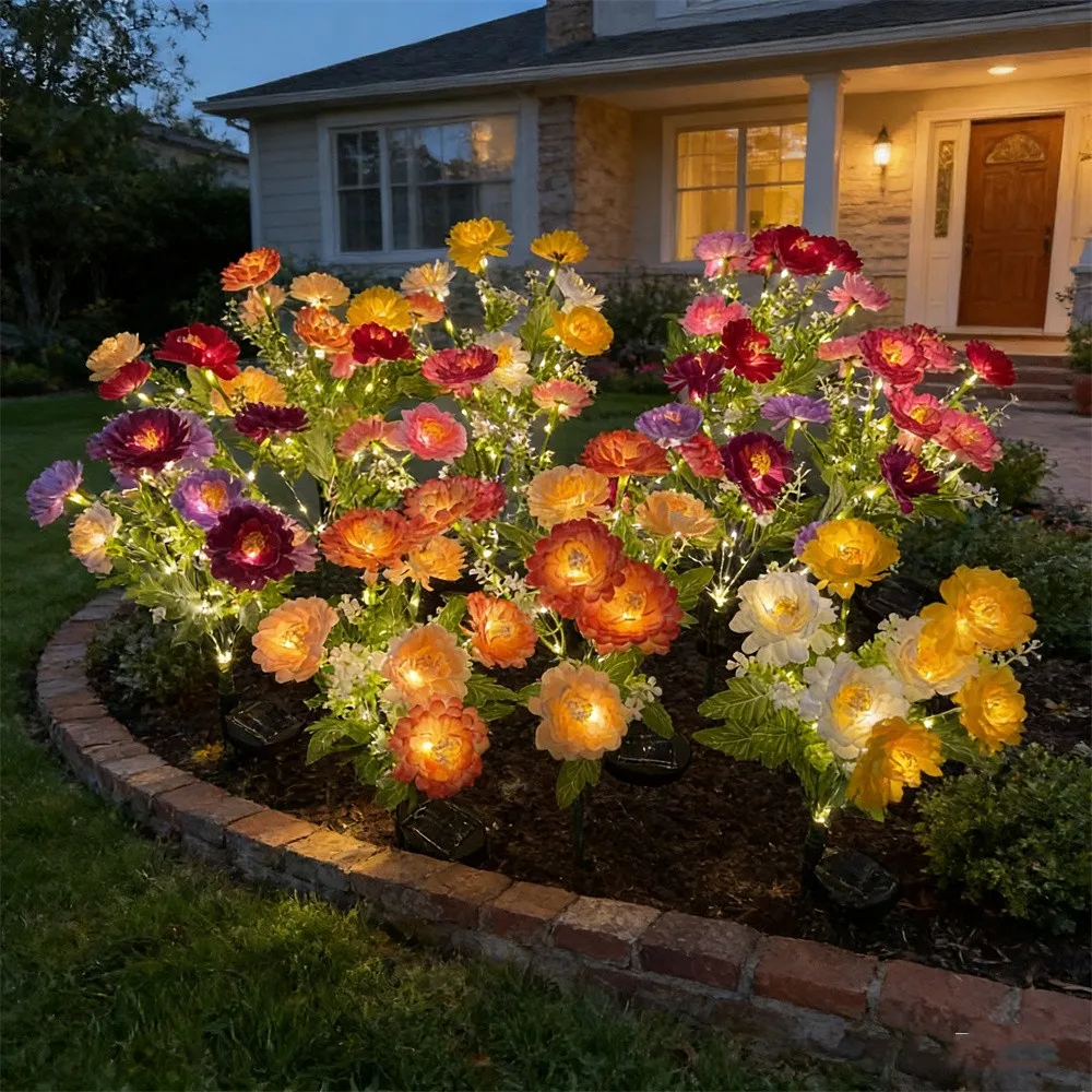

Solar LED Lights Snow Lotus Flower Lawn Lamp Outdoor Waterproof for Yard Patio Garden Decoration Flower Holiday Party Lamp