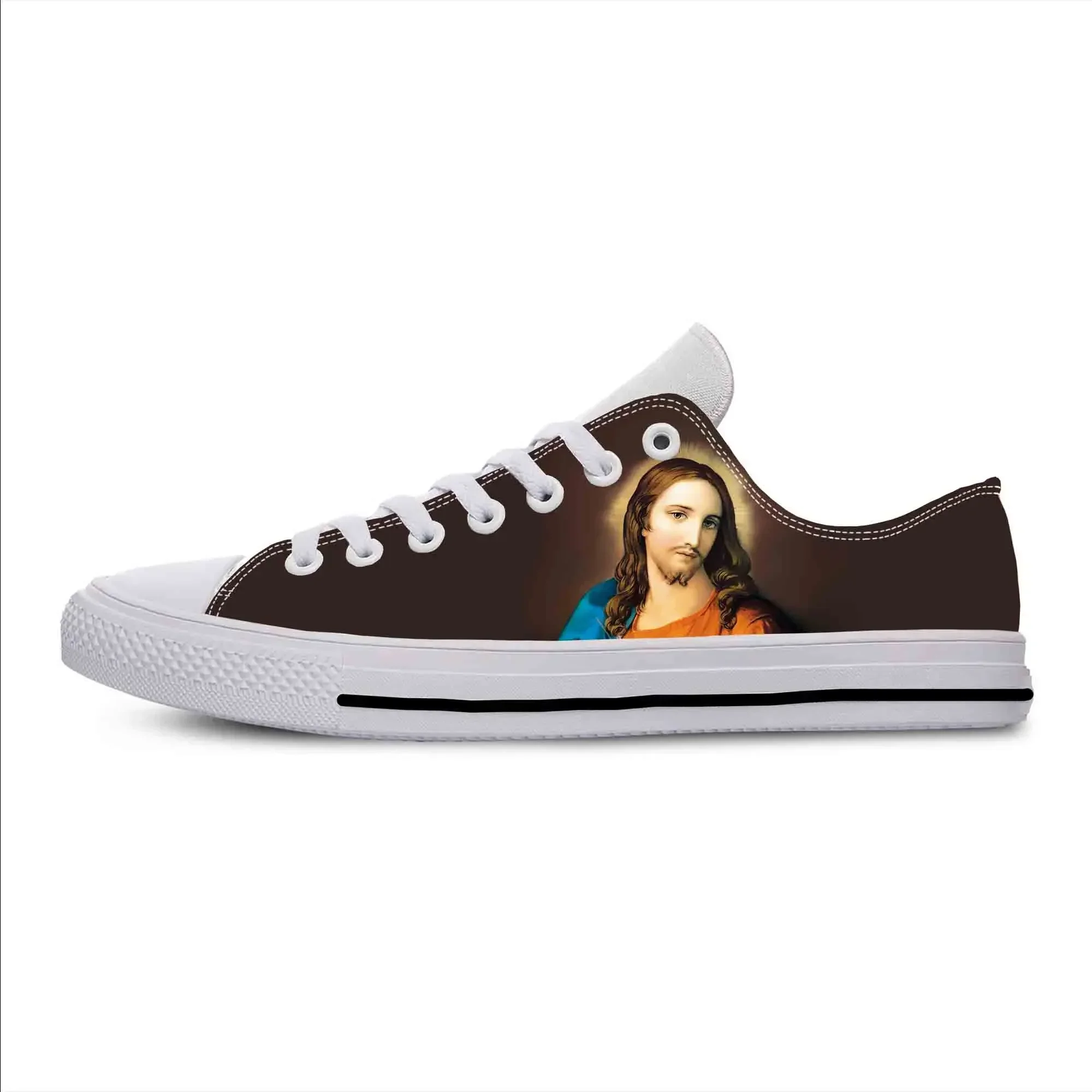 Jesus Christ Christian Cross God Faith Religion Casual Cloth Shoes Low Top Comfortable Breathable 3D Print Men Women Sneakers - view 3