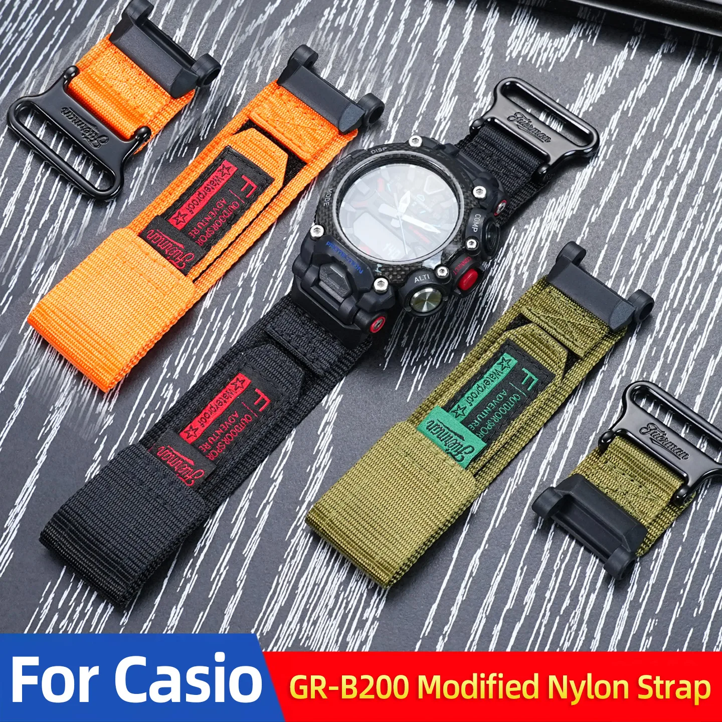 Модифицированный нейлоновый ремешок GR-B200 для Casio G-SHOCK 5635 GRAVITYMASTER GR-B200, холщовый ремешок для часов, ремешок для занятий спортом на открытом воздухе