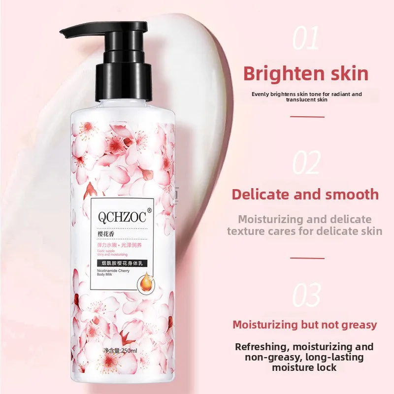 

Cherry Blossom - Scented Body Lotion with Plant Extracts: Moisturizes, Hydrates, and Brightens Skin with Niacinamide
