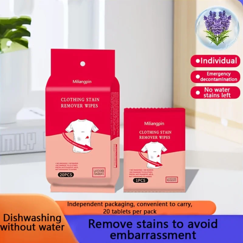 Individually Wrapped Disposable Non-woven Cleaning Towels 40Pcs Fast Drying Zero Residue Portable Stain Remover Cloth Essential