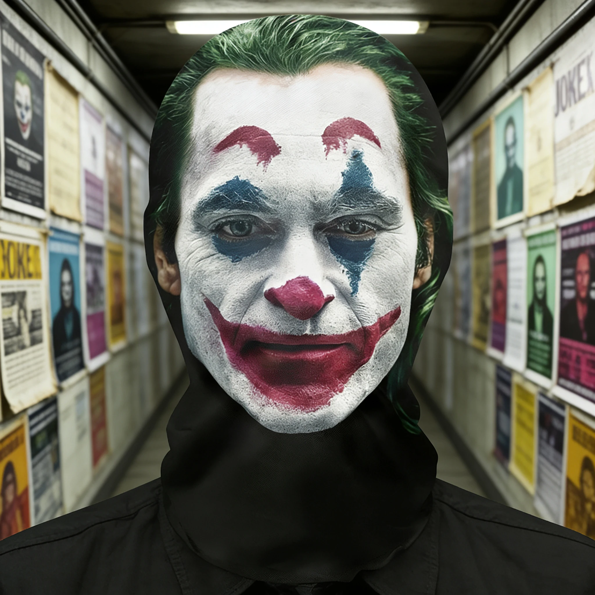 3D-Gedruckte Clown-Maske Elastische Netzmaske Halloween-Scherzartikel Clown-Cosplay-Kopfbedeckung Party-Outfit Atmungsaktiv und Sichtbar