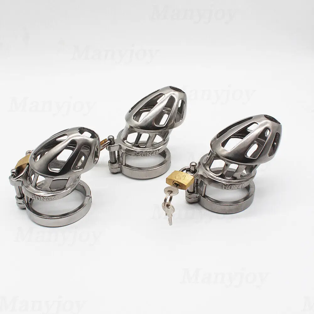 Manyjoy High Quality Stainless Steel Chastity Cock Cage Device Metal BON4M with 4 Size Rings BDSM Restraint Adult Sex Toys Men