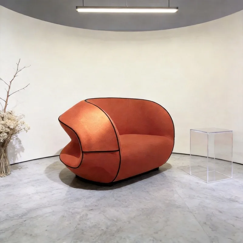 Big-name replica Italian light luxury simple cotton arc creative villa hotel lobby single sofa