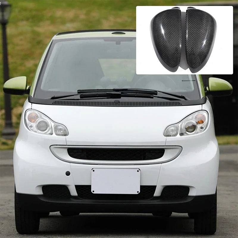Rearview Mirror Cover Wing Mirror Cap Trim Sticker High Quality Real Carbon Fiber For Mercedes-Benz Smart Fortwo W451 2009-2014 view 2