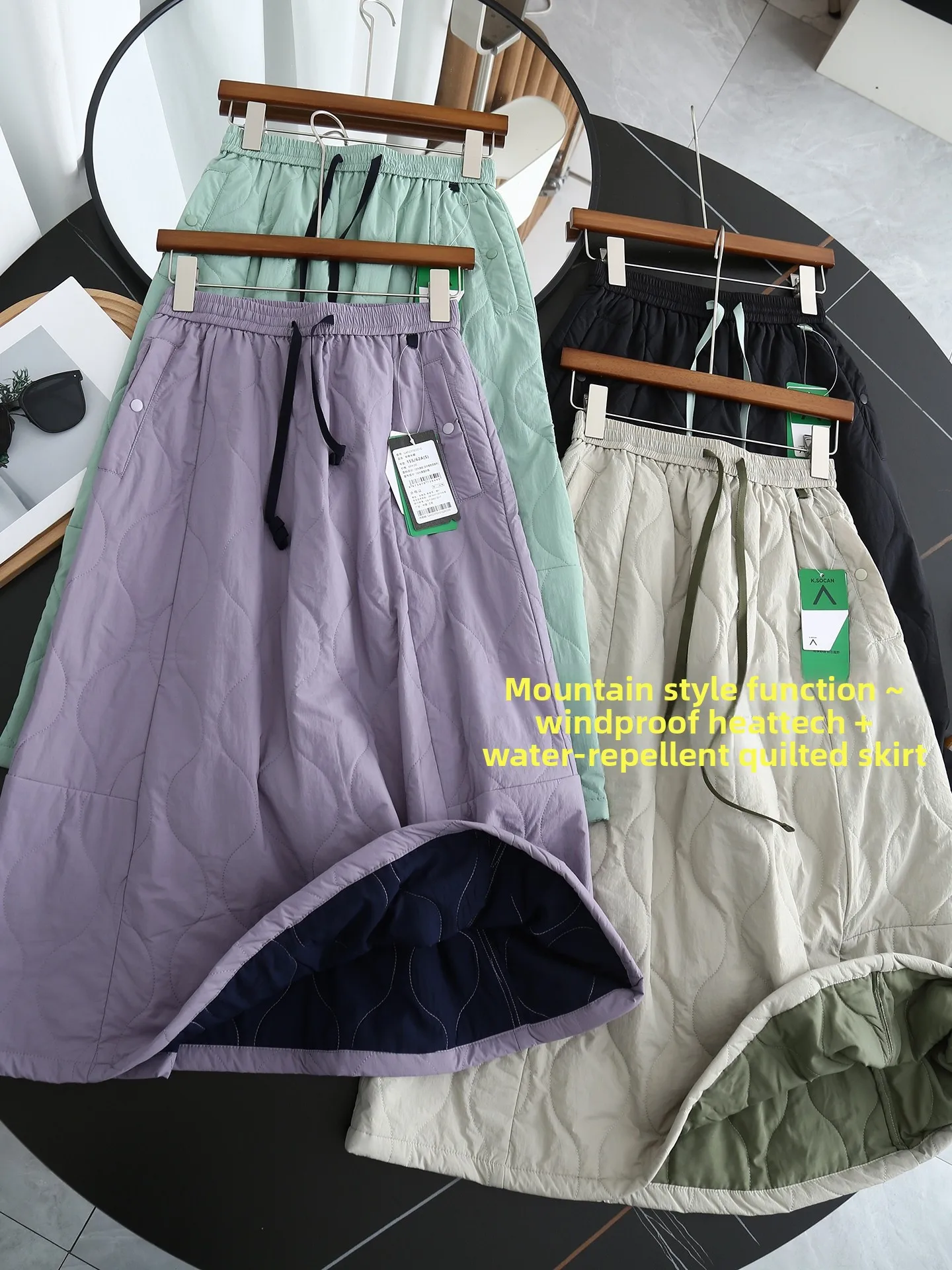 

Женская повседневная юбка Town Honey Joy с высокой талией, А-силуэт, водонепроницаемая, ветрозащитная, из нейлоновой ткани, с ромбовидным узором, свободного кроя, осень 2025