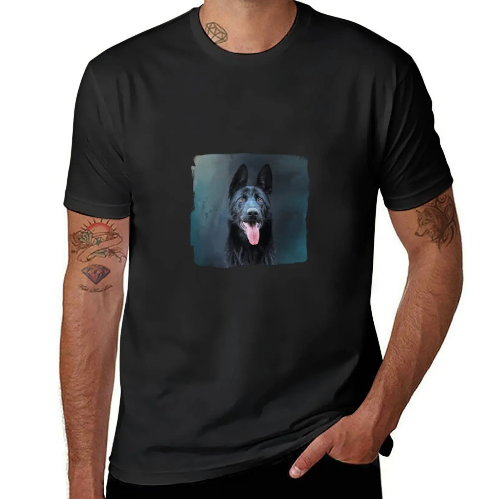 Black German Shepherd 02 T-shirt shirts graphic tees customizeds sublime animal prinfor boys mens champion t shirts