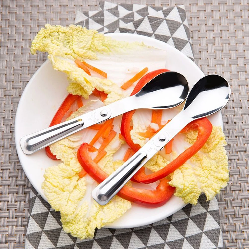 

5 pcs 304 Stainless Steel Folding Spoon Portable Dishwasher Safe Mirror Polish Coffee Dessert Stirring Soup Spoon For Outdoor