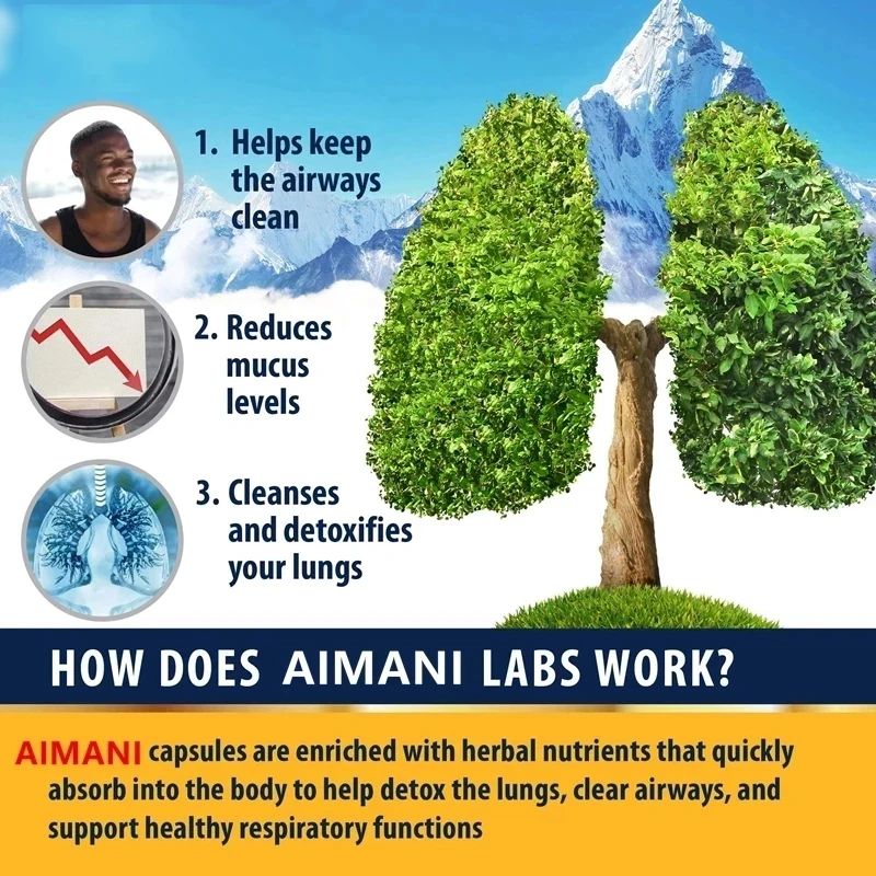 Lung Support Supplement Lung Cleanse & Detox Formula for Bronchial & Respiratory System.helps To Stop Smoking for Lung Healthy
