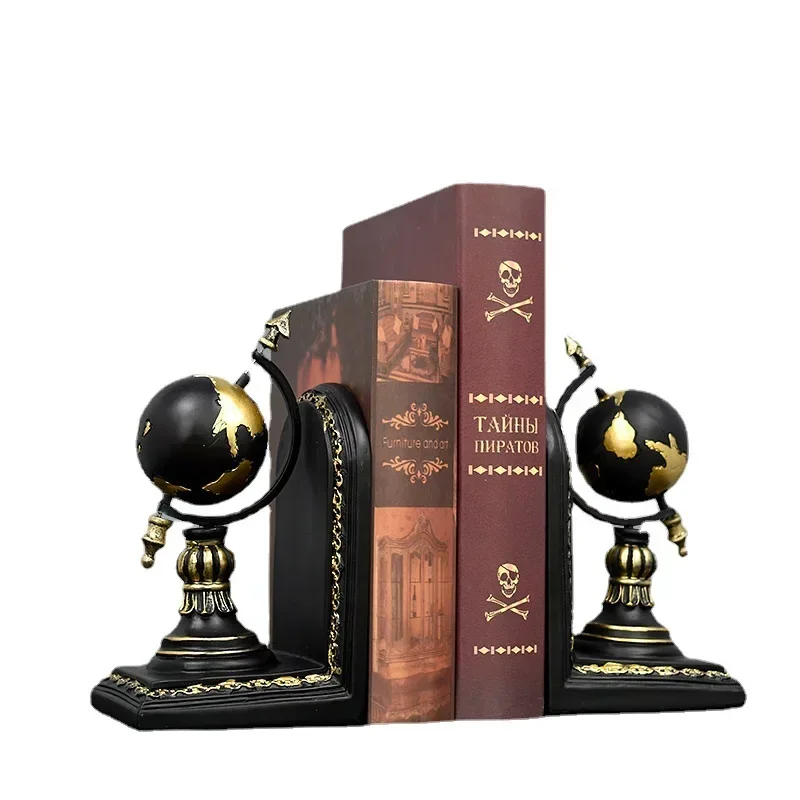 2022 American Retro Globes Bookends Books Rely on Study Decorations Ornaments Bookshelves Organize Books Office Furnishings