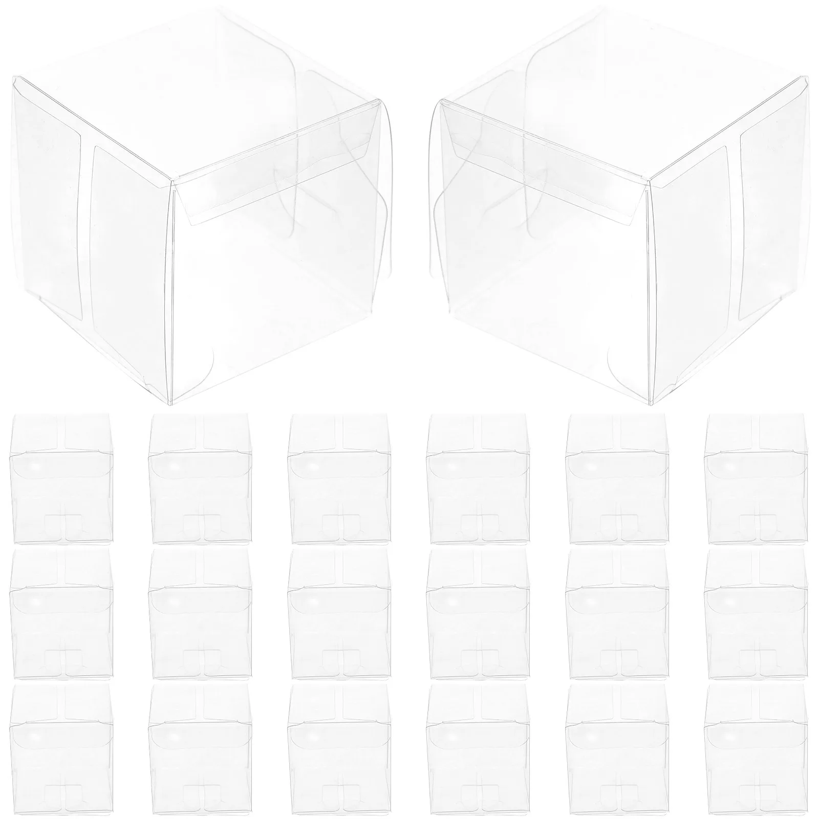

25 Pcs Transparent Gift Box Boxes with Clear Lids for Presents Square Container Portable