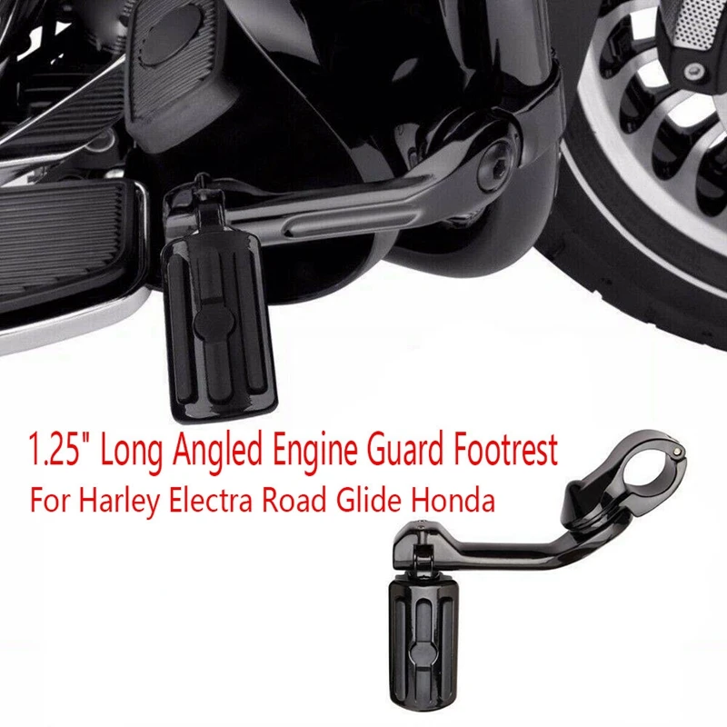 

Motorcycle Foot Rests 1.25 Inch Long Angled Engine Guard Footrest For Electra Road Glide Honda Foot Pegs