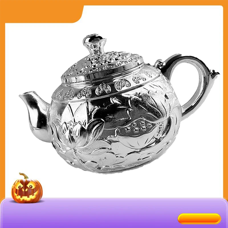 999 sterling silver tea set retro silver tea set European vintage wine set Chinese teapot