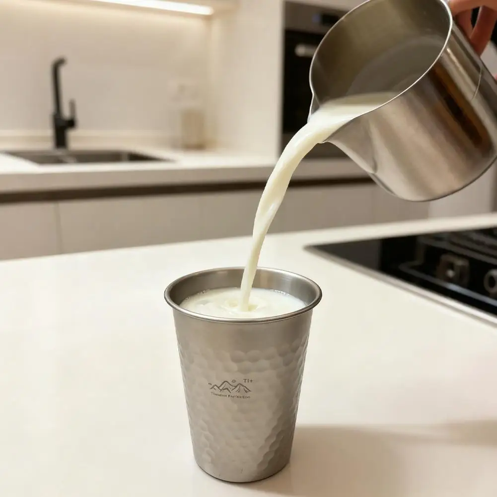 Ultralight Pure Titanium Camping Cup 350/500/600ml Portable Outdoor Coffee Tea Mug Picnic Beer Juice Cup Camping Tableware gallery 5