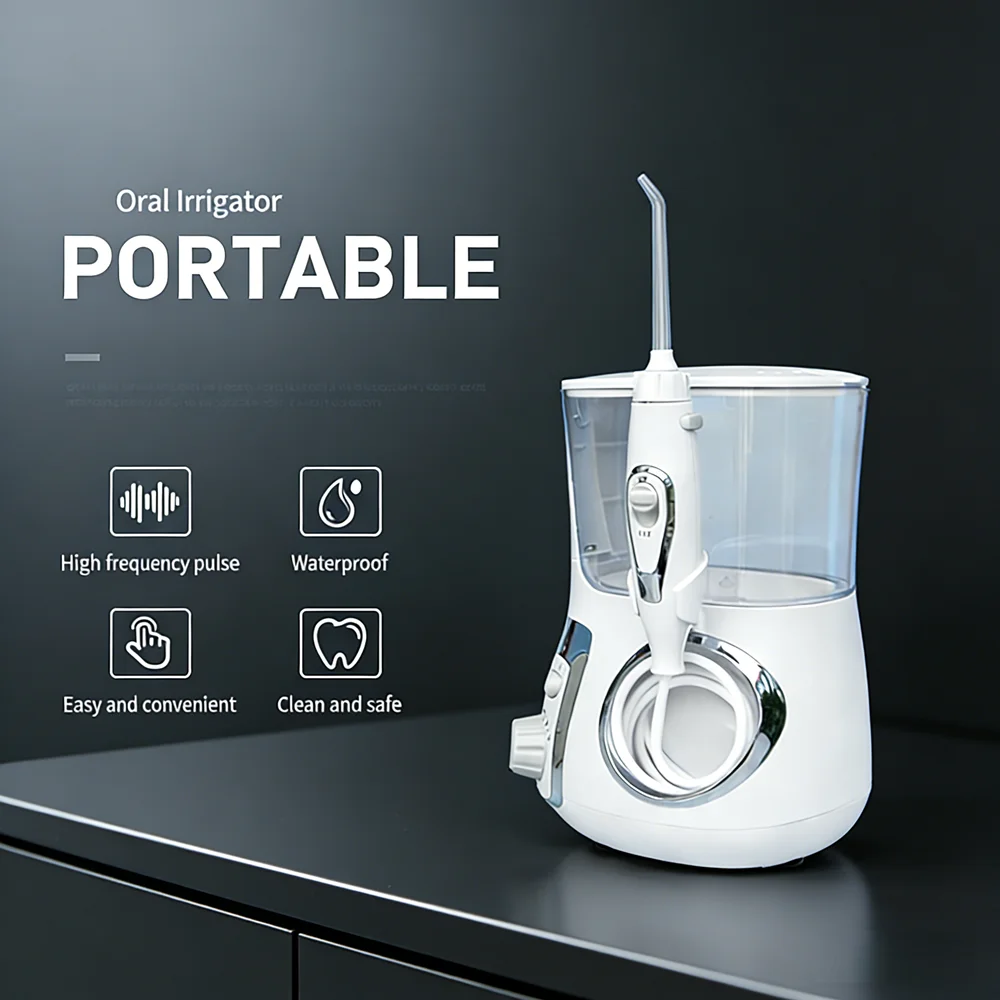 

800ML Electric Water Dental Jet Flosser, 10 Modes Countertop Oral Irrigator for Plaque Removal, Effective Teeth Cleaner