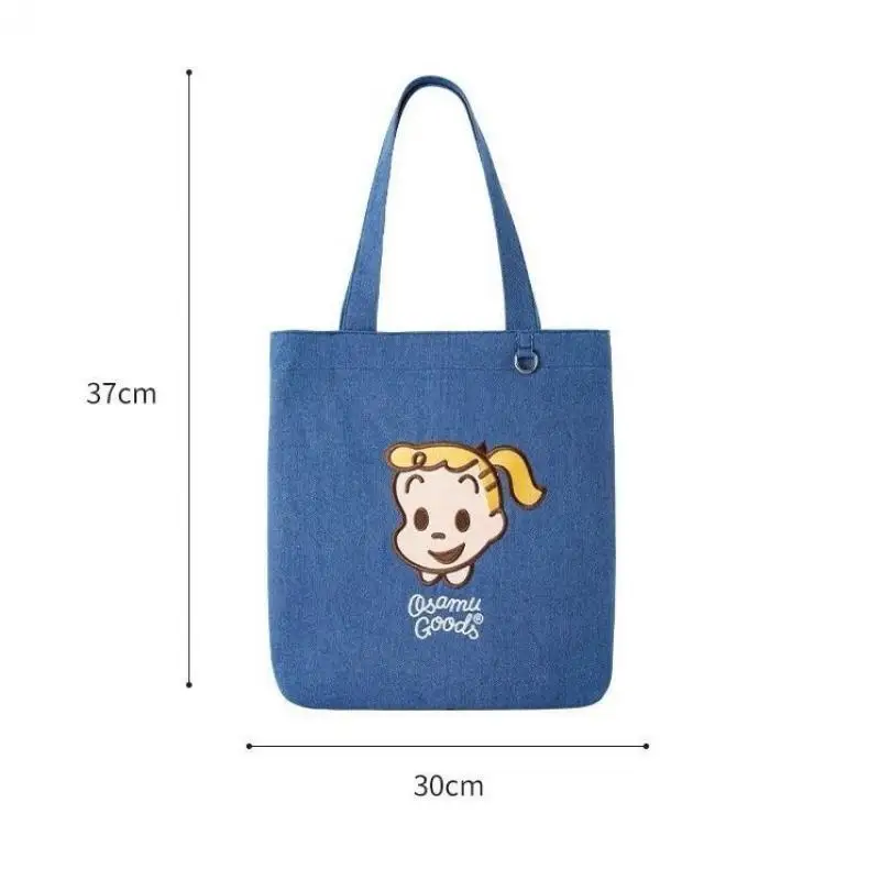 2024 New Kawaii Osamu Goods Denim Shoulder Bag Handbag Crossbody Bag Cute Cartoon Embroidery Casual Fashion Girl Birthday Gift