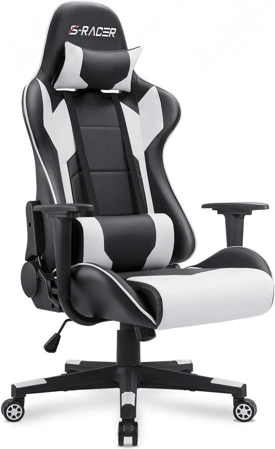 Gaming Chair, Office High Back Computer Leather Desk Racing Executive Ergonomic Adjustable Swivel Task w