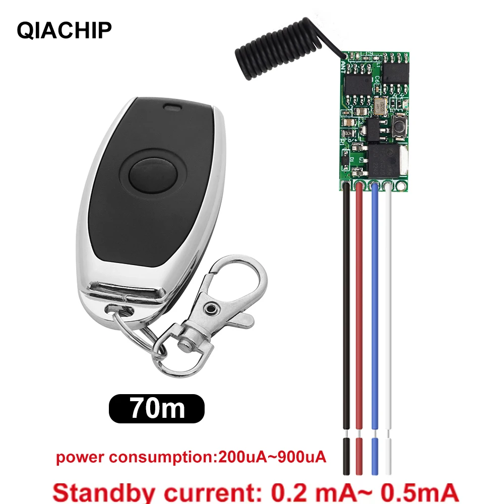 433MHz Low-Power Remote Control Switch Remote Mini Receiver Module DC 3.6V-24V Controller for LED Light Remote Control DIY Kit