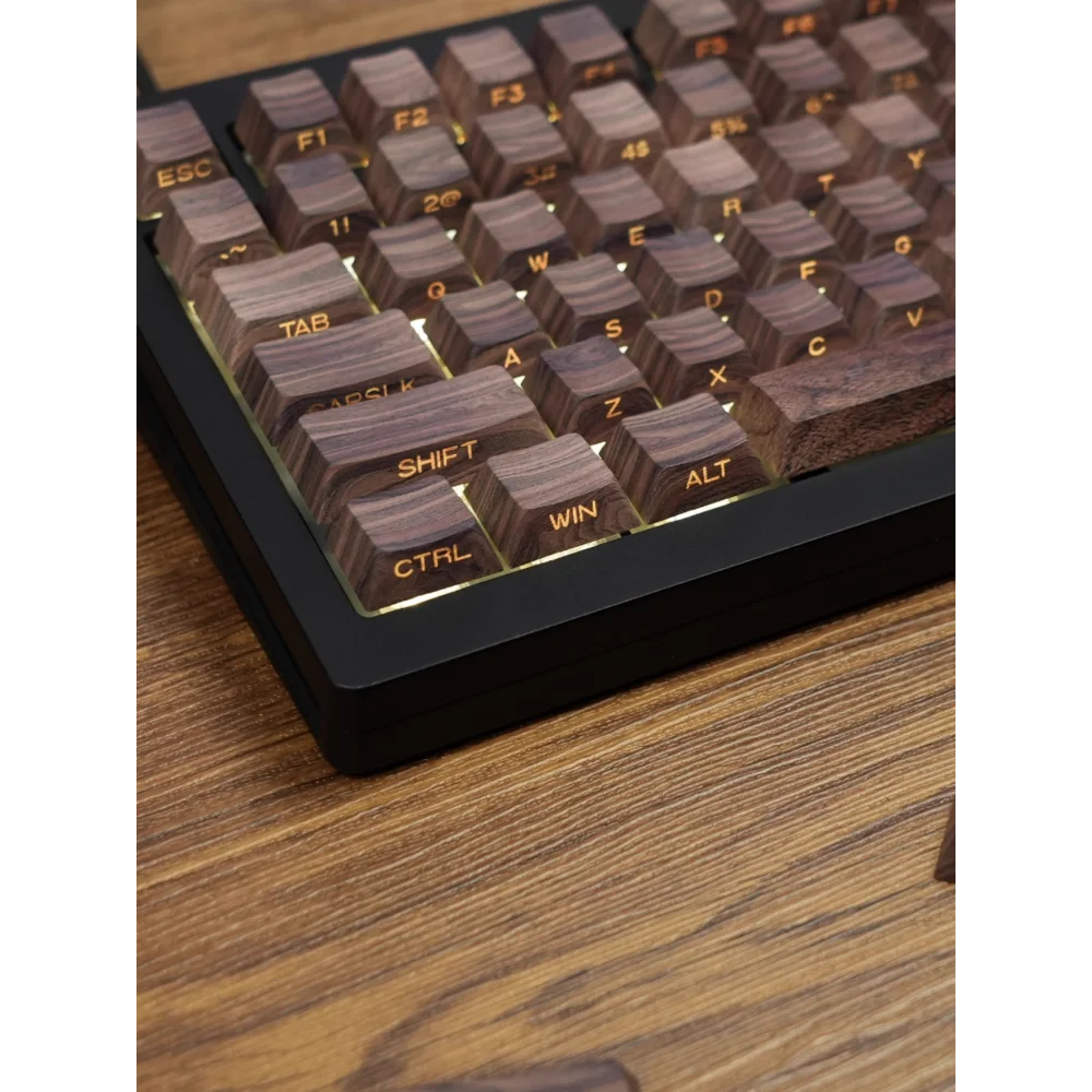 Imagem -03 - Translúcido Pbt Keycaps para Teclado Mecânico Walnut Cereja Grão Side-gravado Faça Você Mesmo 61 87 98 108 61