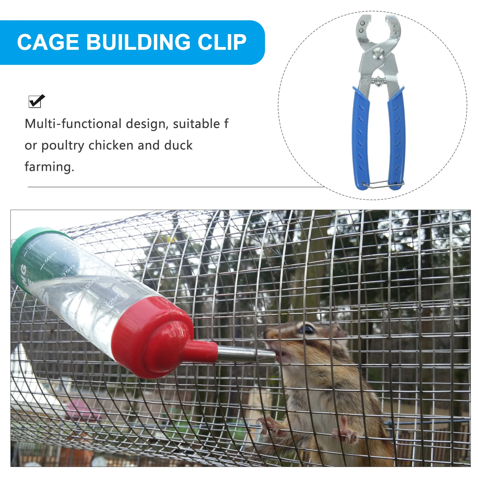 

Poultry Cage Fasten Pliers Chicken Duck Farming Manual Binding Wire Cage Buckle Snap Clips Durable Reliable Easy Storage Carry