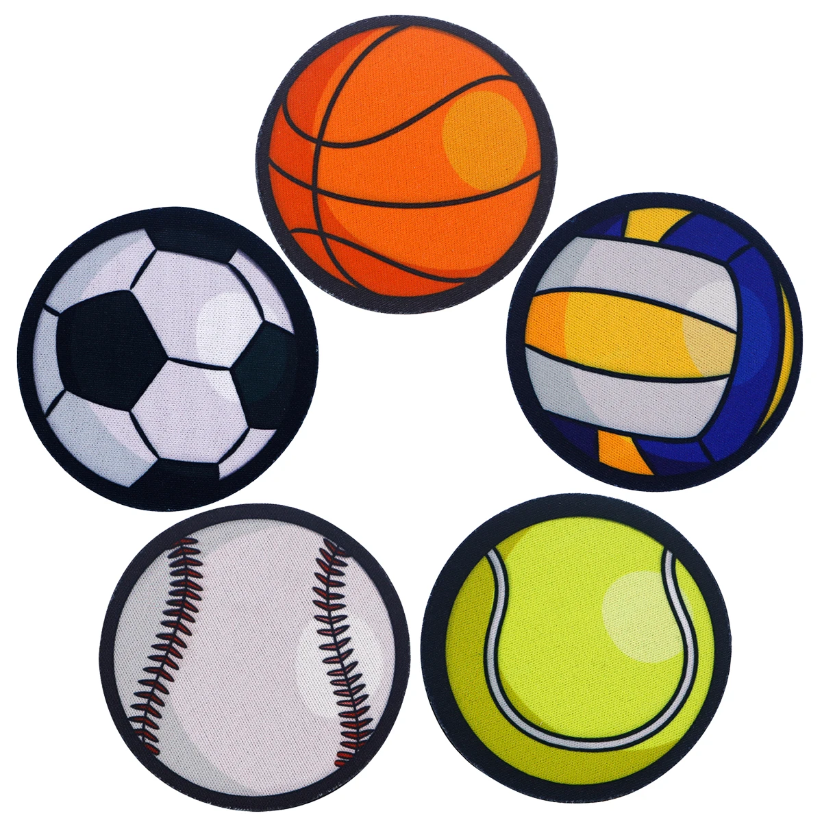 

Ball Game Car Coasters Athletic Sports Rubber Anti Slip Mats Fashion Cloth Water Cup Mats Kitchen Supplies Two Pieces Per Set