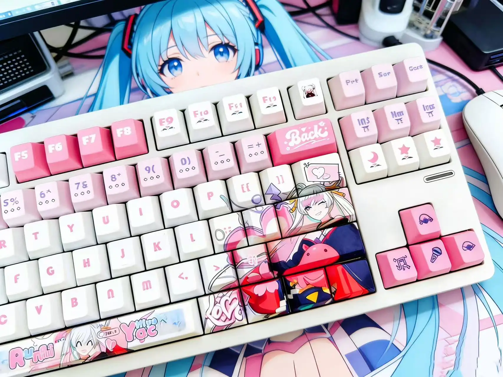 120 Keys Cosmic Princess Kaguya! Yachiyo Tsukimi Keycaps Cherry PBT Hot Sublimation Anime Game Key Cap for Mechanical Keyboard