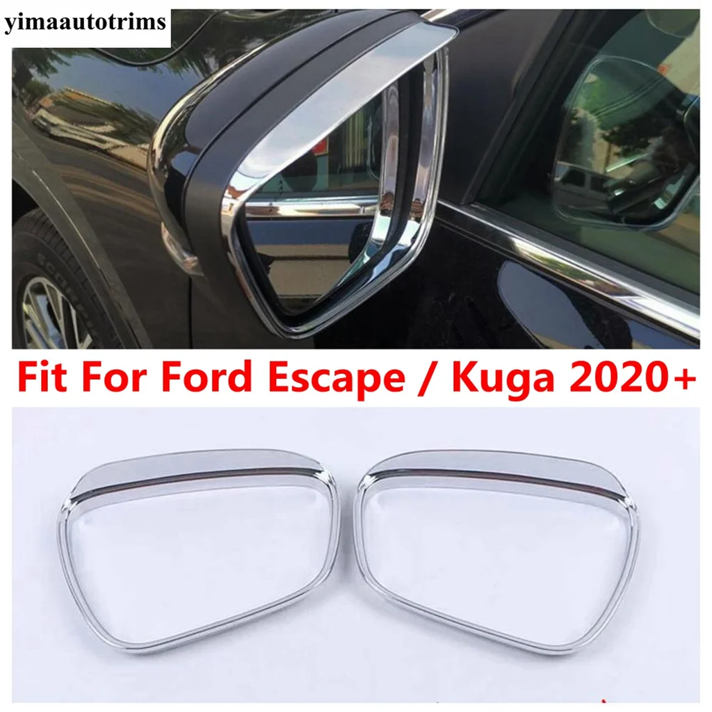 

Rearview Mirror Rain Eyebrow Decoration Cover Trim For Ford Escape / Kuga 2020 - 2023 ABS Chrome Accessories Exterior Kit