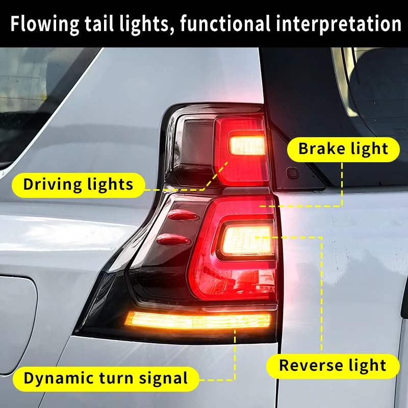 For Toyota Land Cruiser Prado 150 2010-2017 upgraded 2018-2023 Style Taillight Assembly LC150 Exterior Modification Accessories